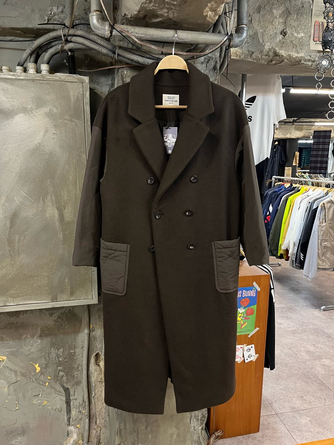 코벳블랑 퀄팅 배색 코트 브라운 S #csz2497 상품이미지1