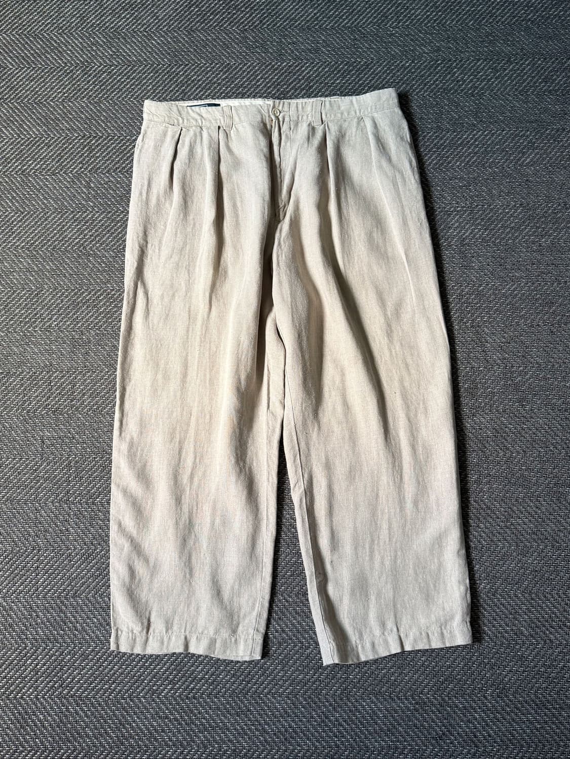 (38) 폴로 랄프로렌 린넨 더블 플리츠 트라우저 팬츠 상품이미지1