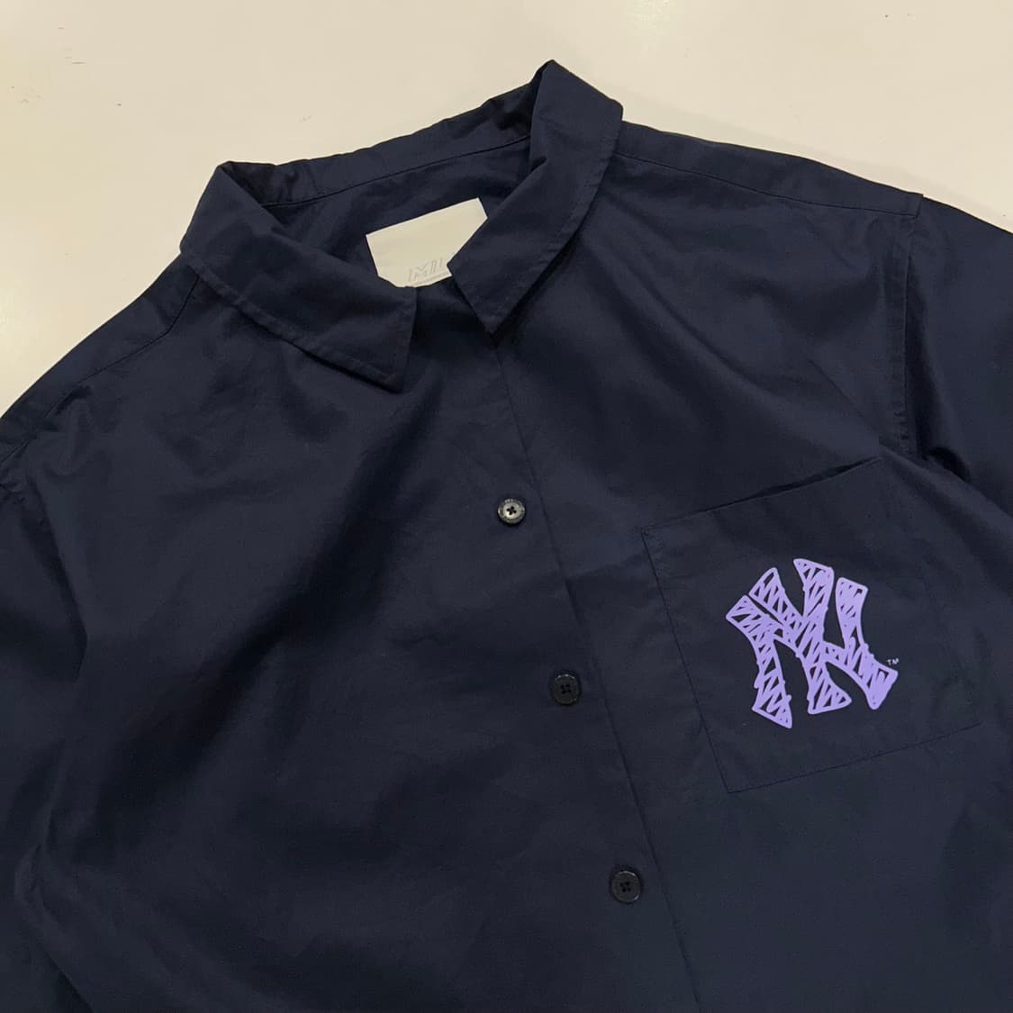 [S] MLB 뉴욕 양키스 반팔 셔츠 네이비 B113 상품이미지3