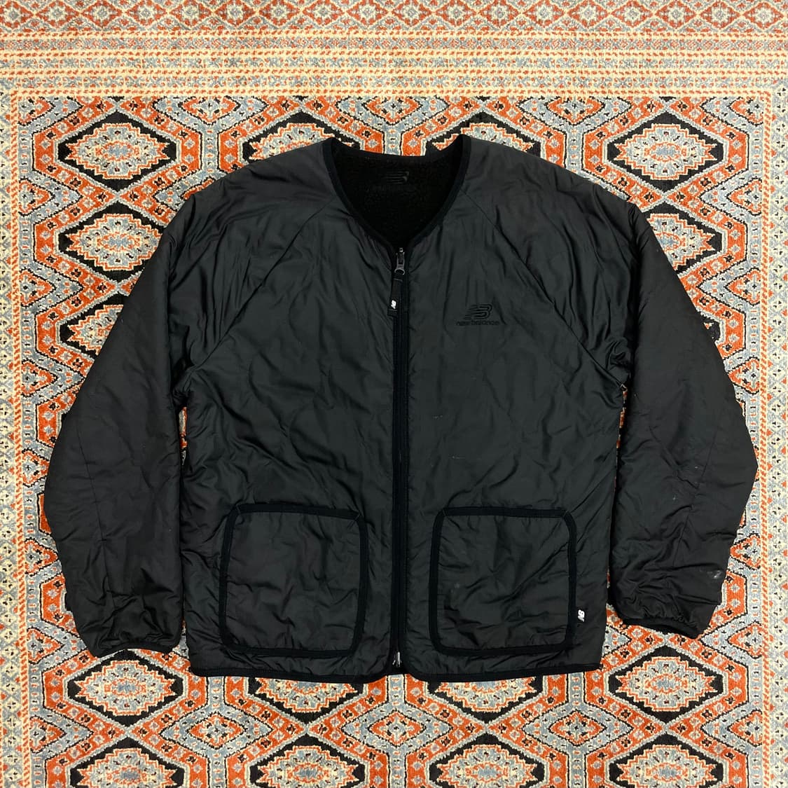 뉴발란스 블랙 노카라 양면 플리스 버튼 자켓 여성95 상품이미지4