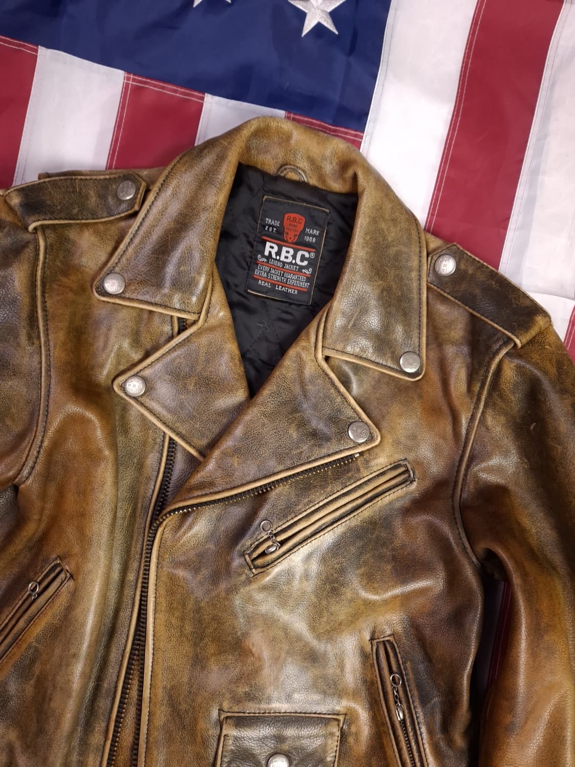 오리지날 R.B.C 리얼레더 더블 라이더자켓 상품이미지9