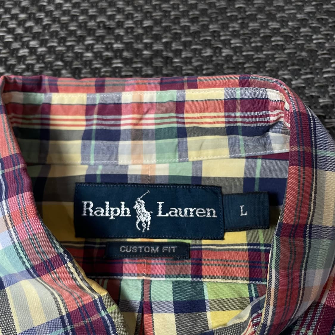 폴로랄프로렌 레드포니 옐로우 레드 네이비 체크 긴팔 셔츠 커스텀핏 L 상품이미지4