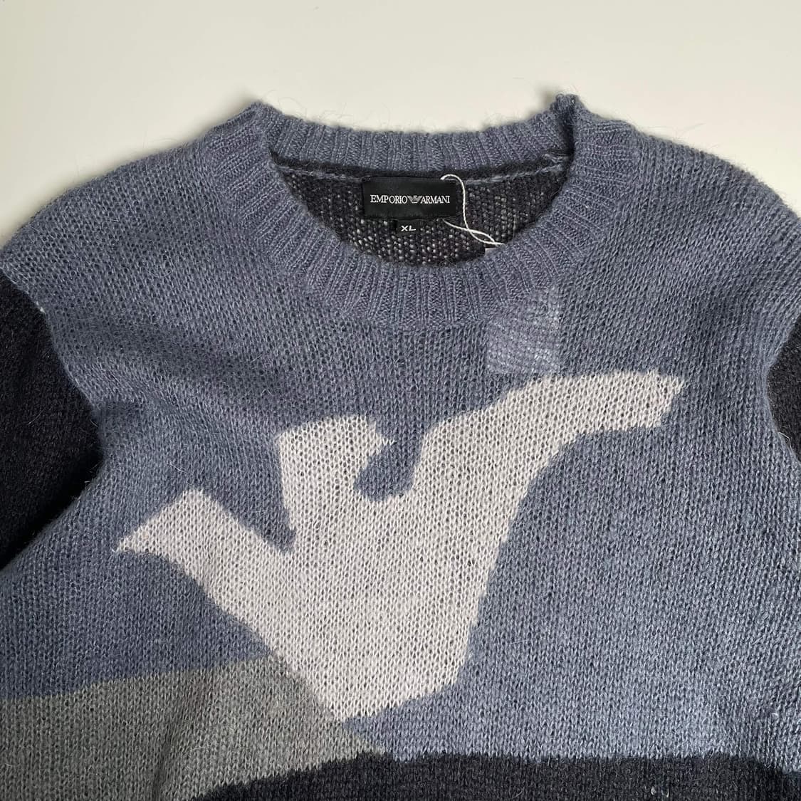 Emporio armani 모헤어 블렌드 컬러블럭 니트 상품이미지3