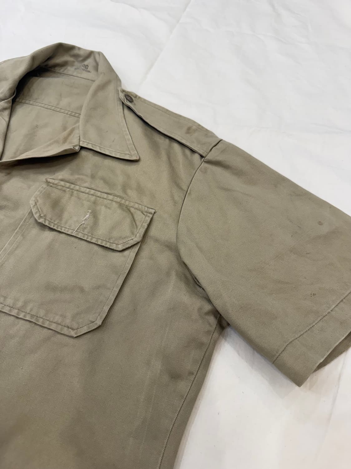 80s U.S. Military Army Tan 445 카키 반팔 셔츠 상품이미지5