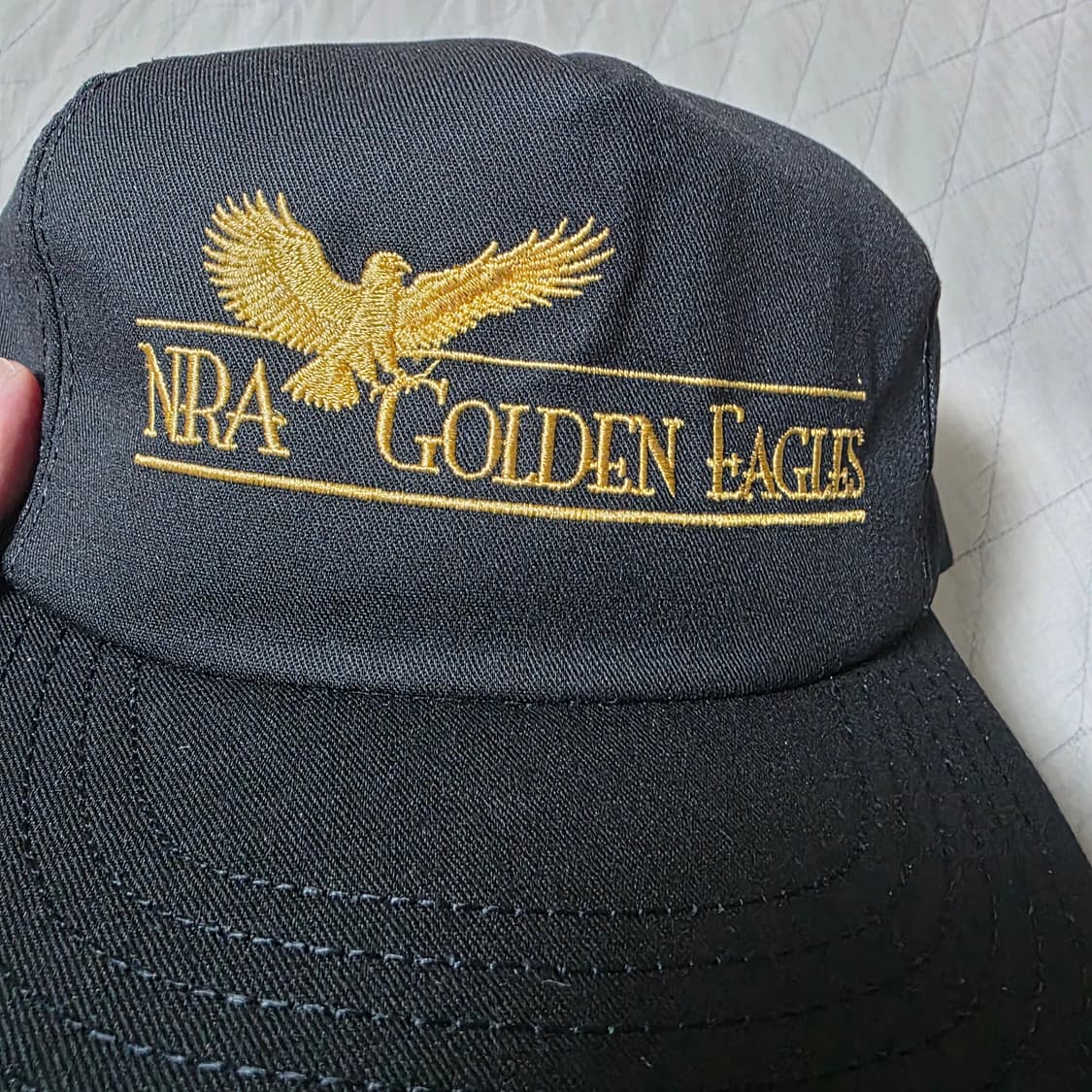 [OS] 빈티지 NRA 골든이글 베이지 5패널 블랙 캡 ver. 굿컨디션 상품이미지2