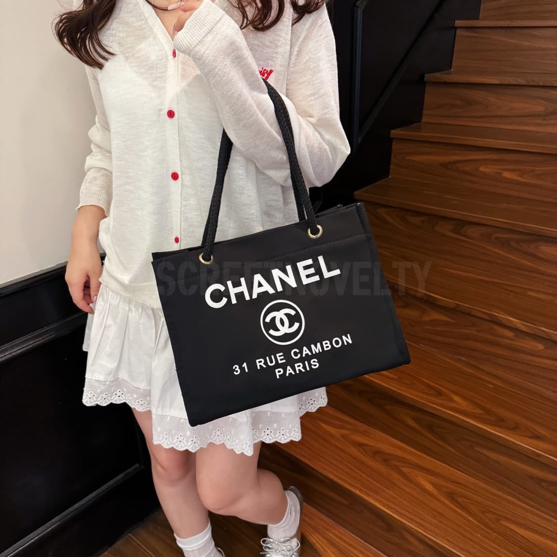 샤넬뷰티 캄봉 캠버스 블랙 숄더백 상품이미지10