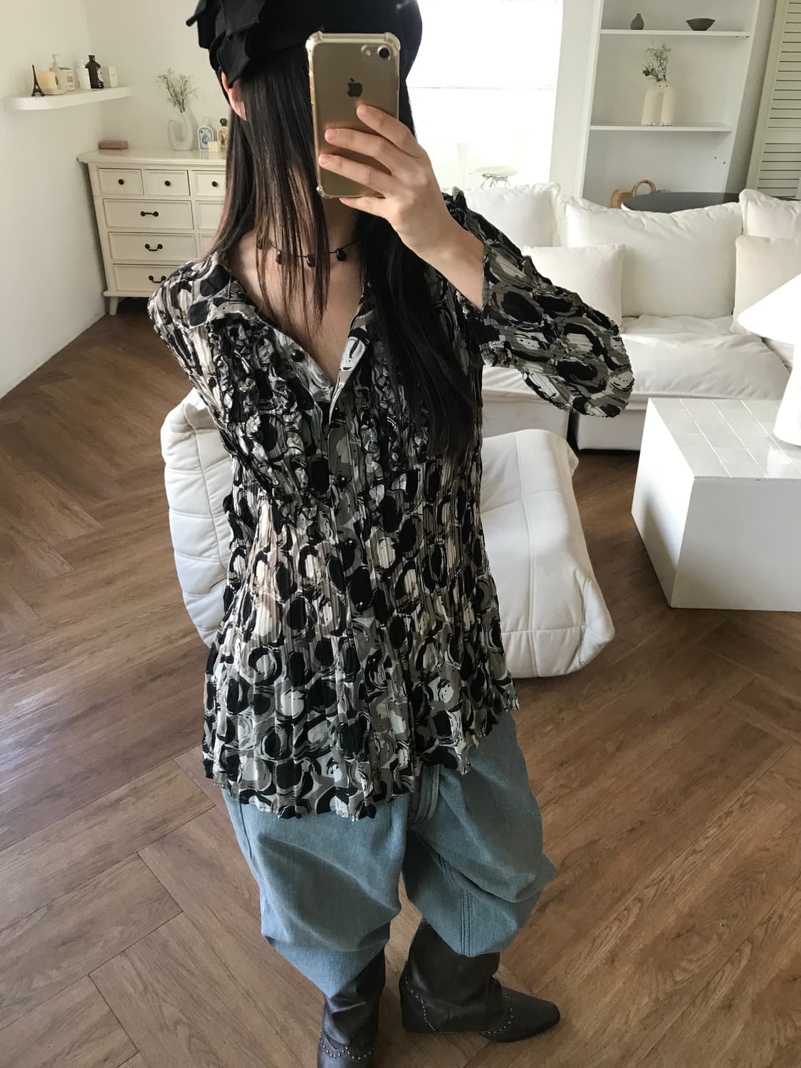 vintage pleats blouse 상품이미지2