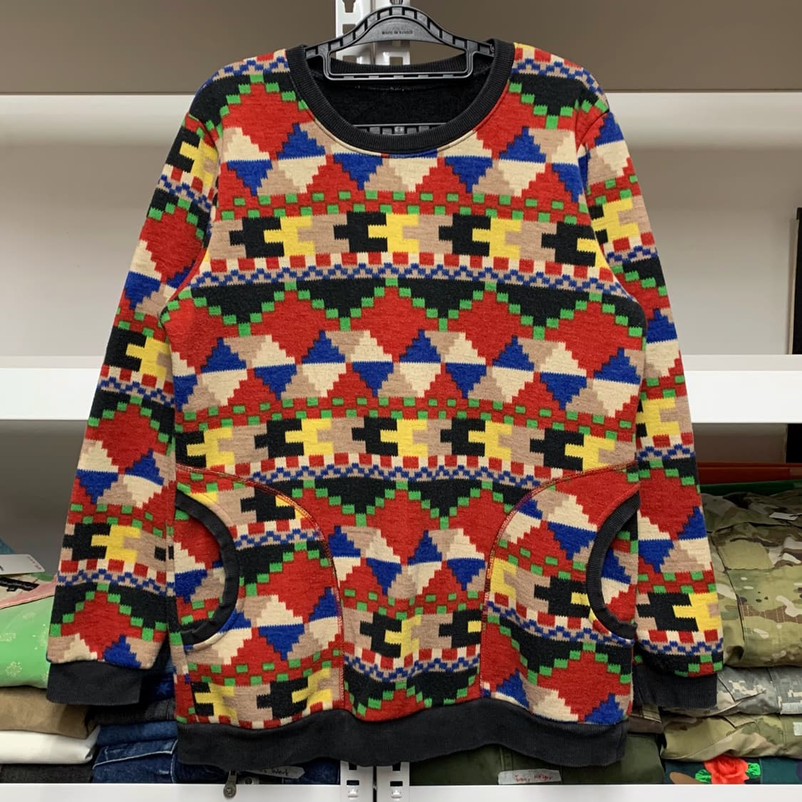 [M] VTG 모자이크 패턴 니트 스웻셔츠 상품이미지2