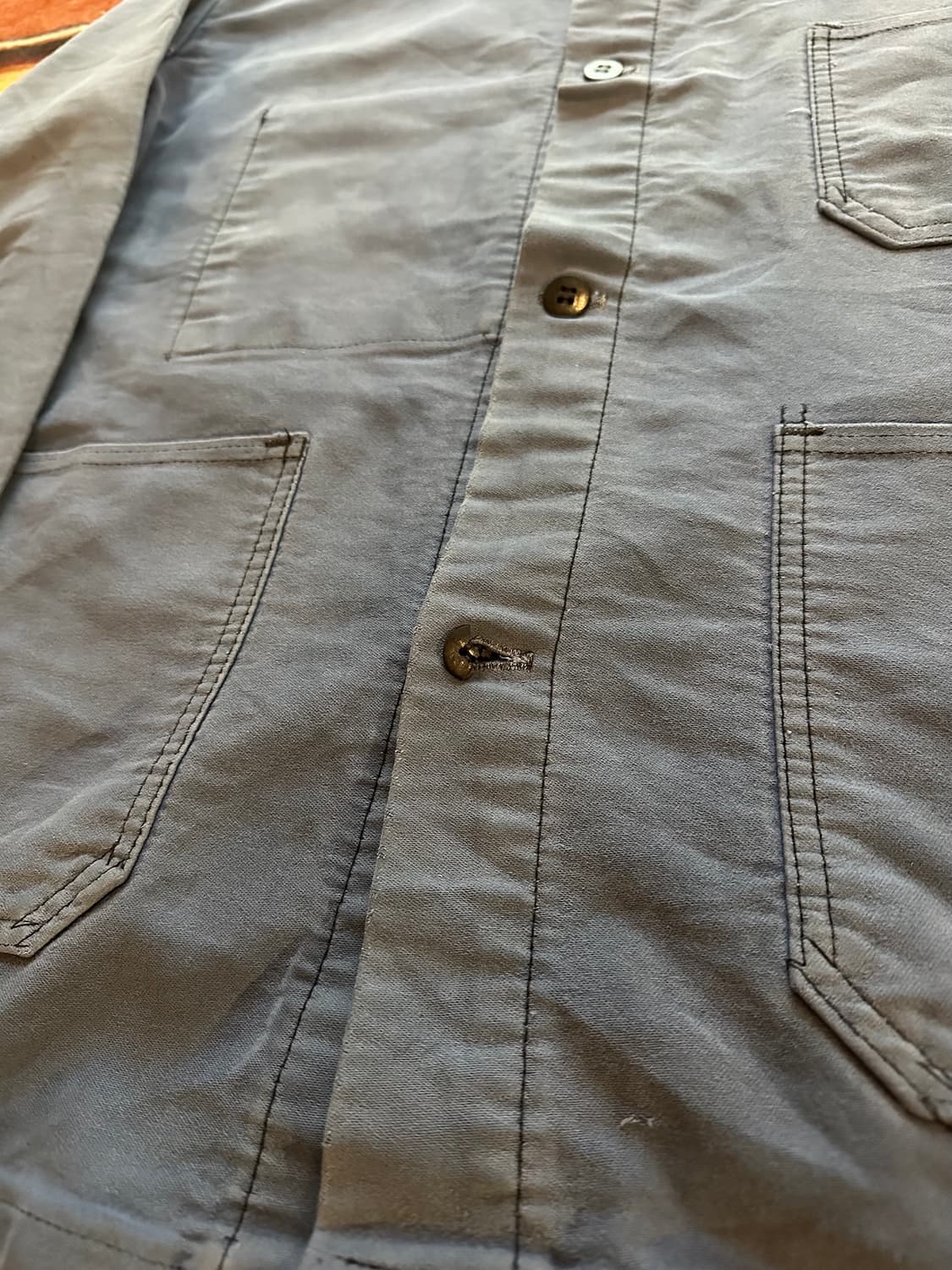 60s 70s 빈티지 프렌치 몰스킨 워크 자켓 상품이미지4