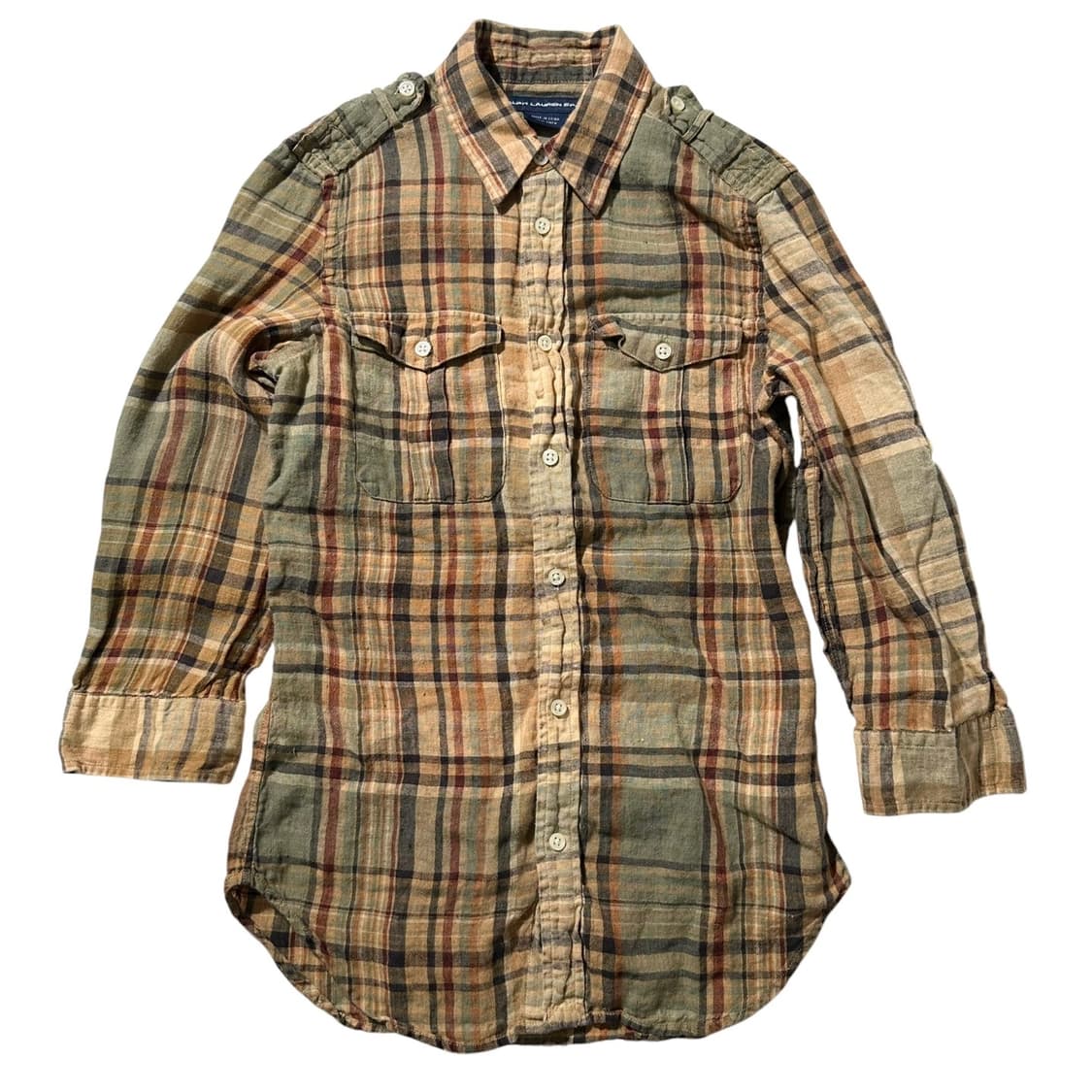 랄프로렌 린넨 견장 체크 셔츠 상품이미지2