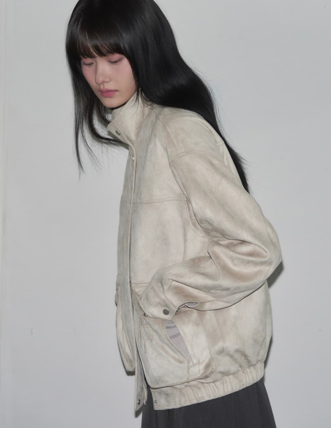 레더리 더블 포켓 스웨이드 블루종 자켓 S 상품이미지1