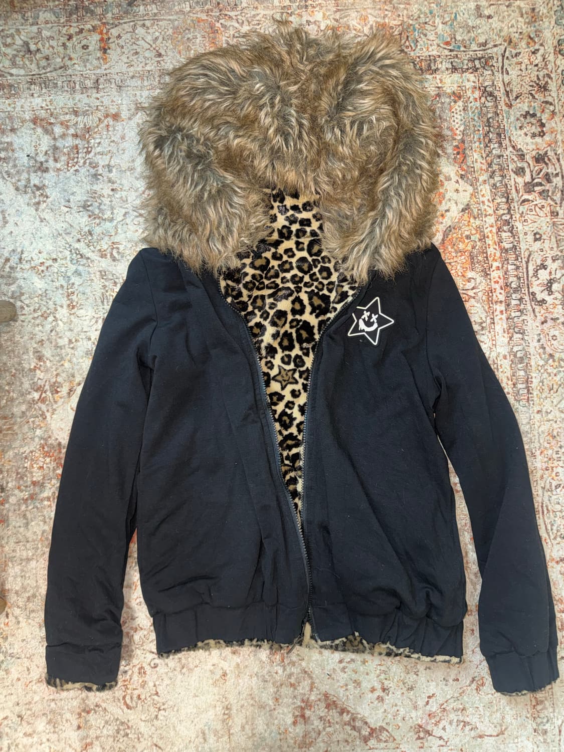 Vintage gyaru reversible hoodie zipup 상품이미지3