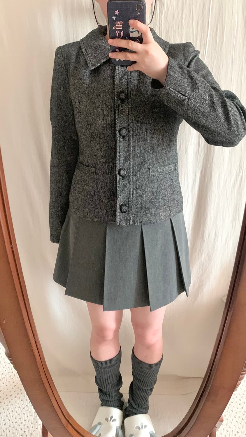 그레이 카라 트위드 자켓 상품이미지2