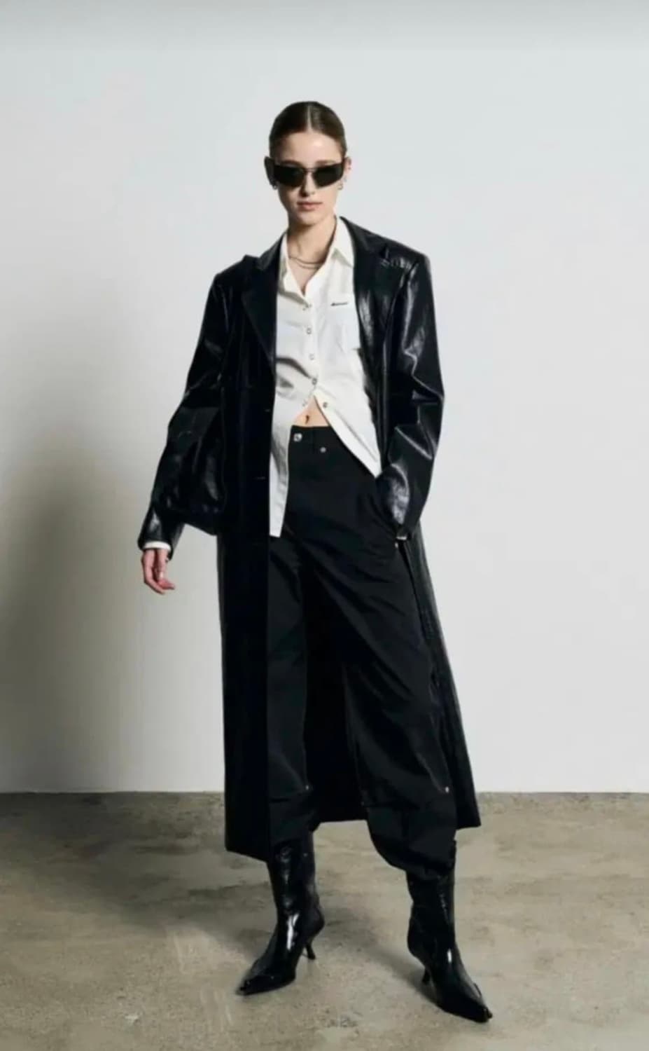 보헤미안서울 보헴서 레더 싱글 롱 코트 상품이미지1