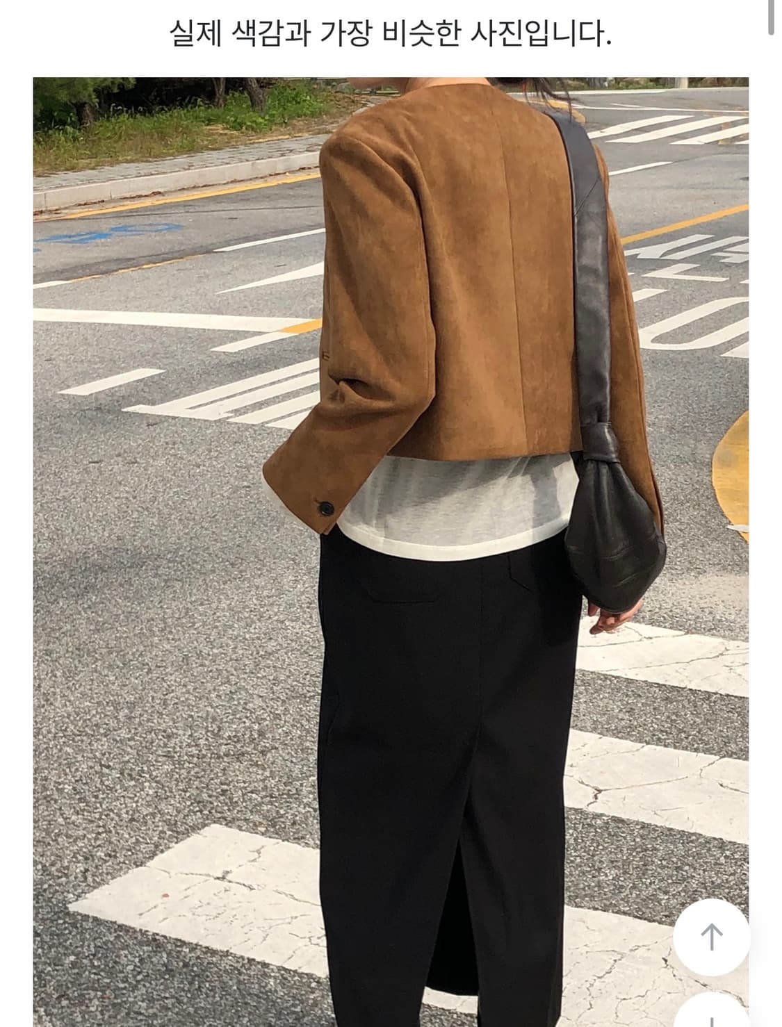 씨유쑨 엠버 스웨이드 자켓 카멜 상품이미지3