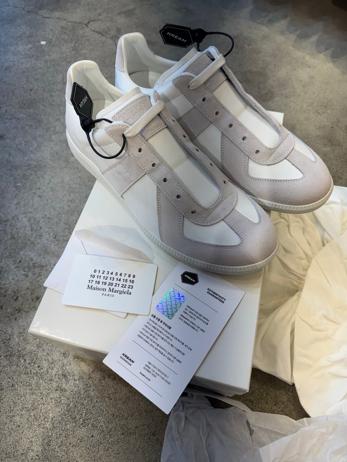 메종 마르지엘라   독일군 스니커즈 흰색 41사이즈 새상품입니다 상품이미지1