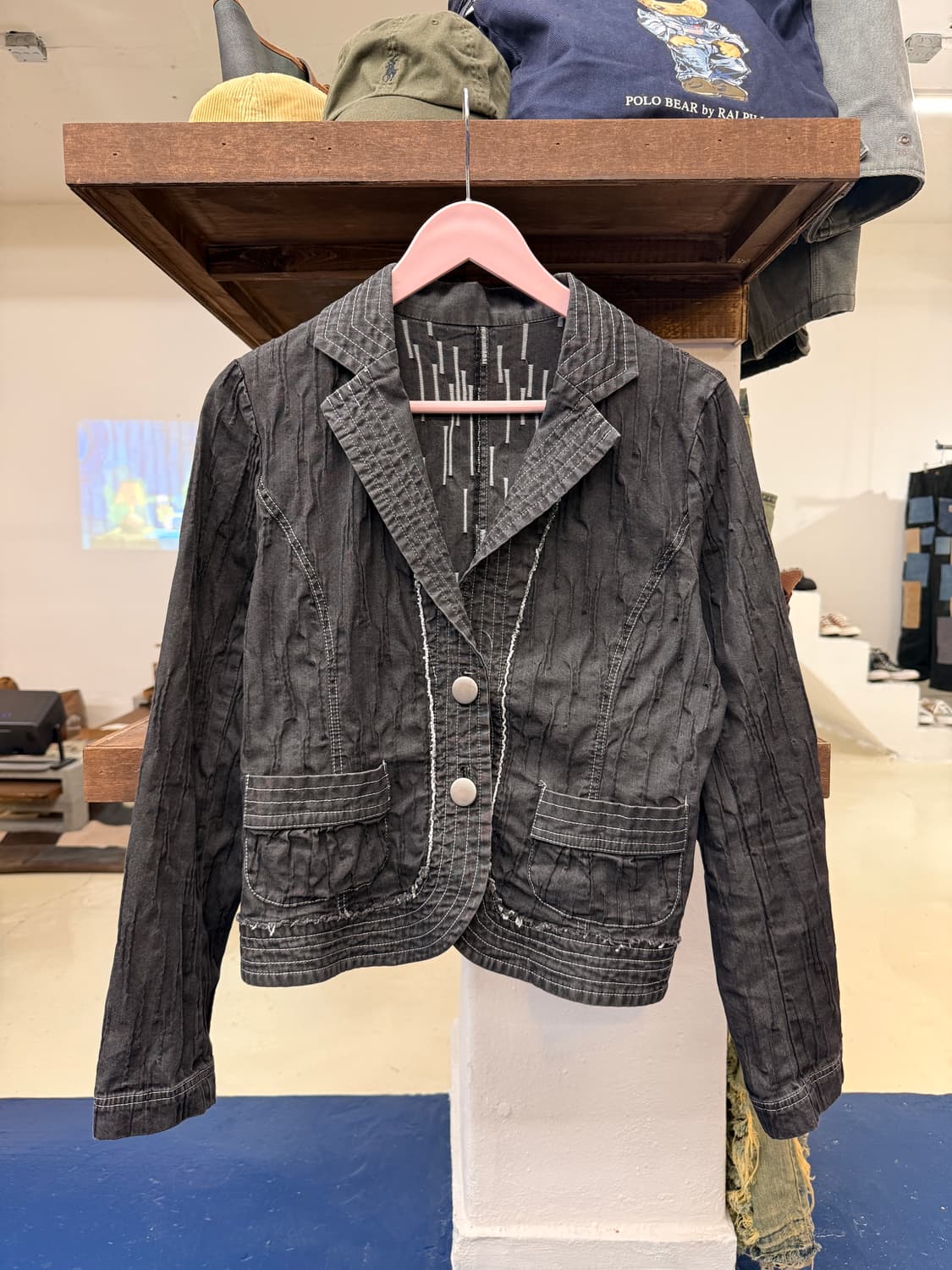 Japan made 스티치 텍스처 자켓 상품이미지3