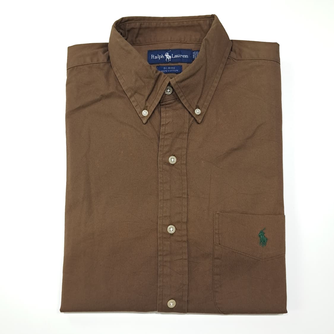CL917 L 폴로 90s 미국판 버튼다운 브라운 반팔 셔츠 남방 상품이미지6