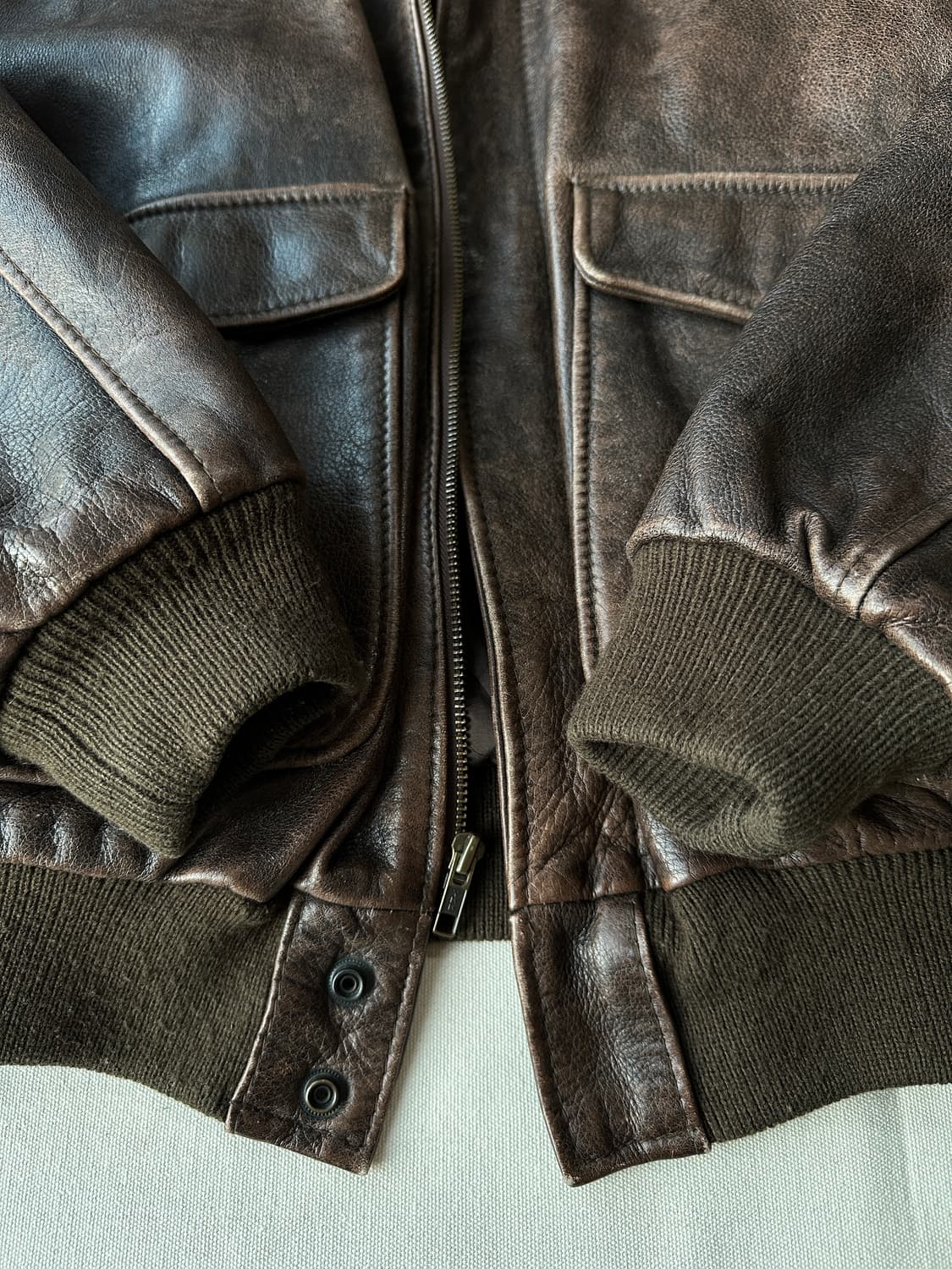 80s A2 John Ashford 레더 자켓 L 상품이미지4
