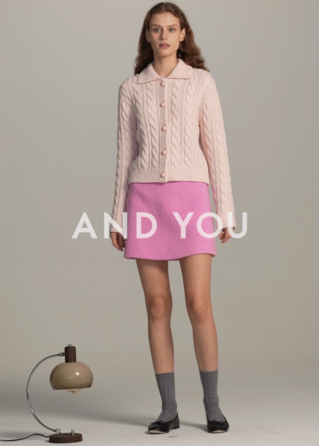 앤유 AND YOU 미착용/프림로즈 컬러 케이블 울 니트 여성가디건 55 상품이미지1