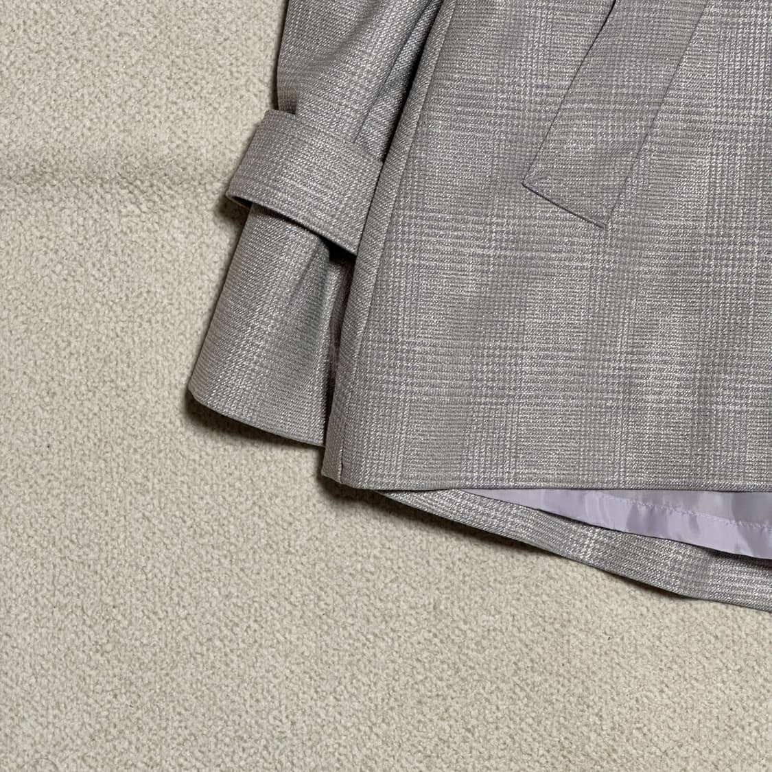 폴앤조 꾸뛰르 메탈릭체크 트렌치 코트 상품이미지4