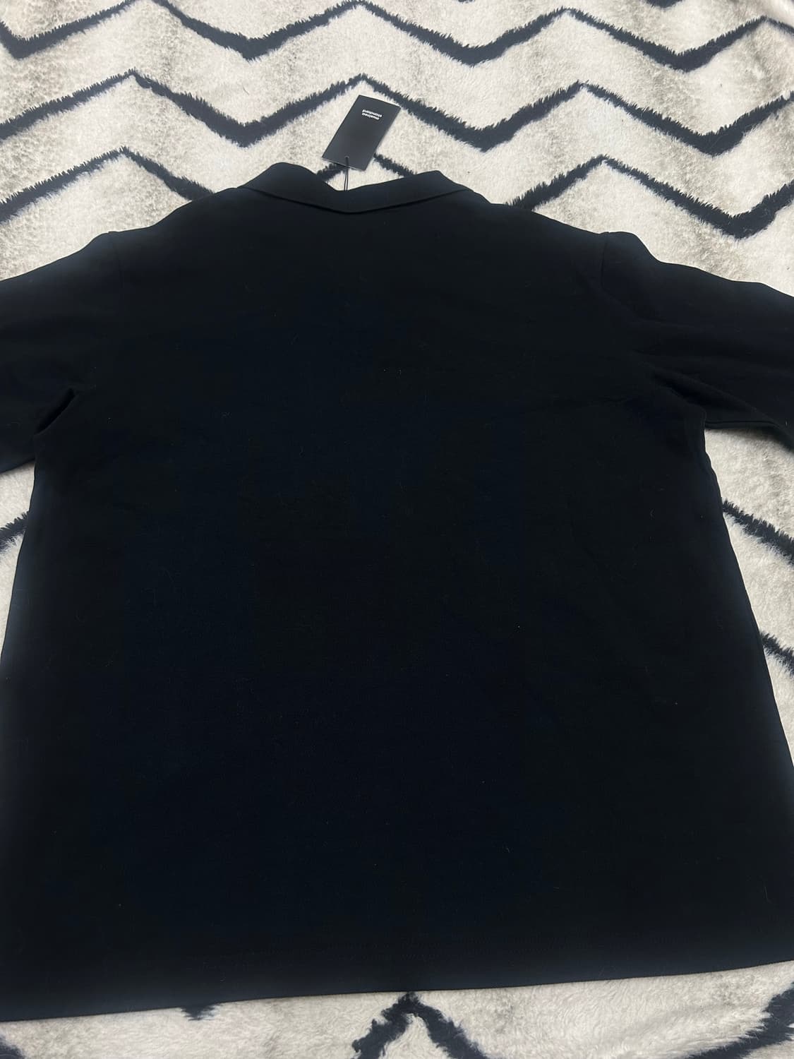[2XL]무신사스탠다드 슬릿 넥 카라 반팔/블랙 상품이미지4