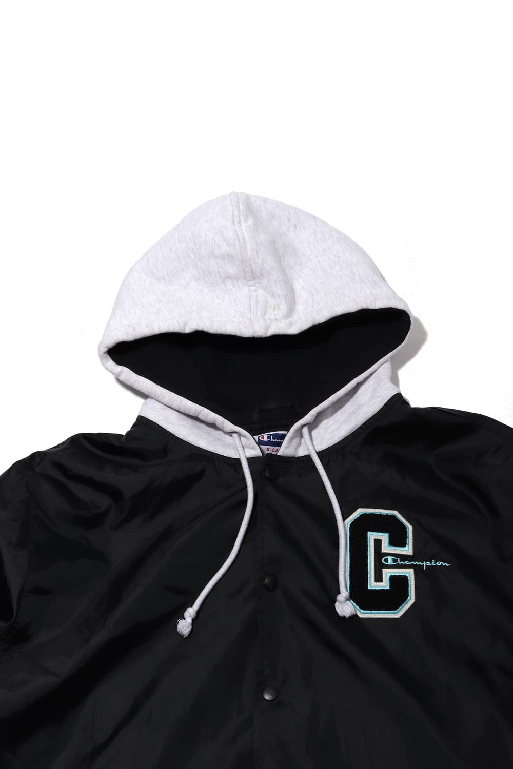 CHAMPION 바람막이 레이어드 후드 점퍼 size XL 상품이미지3