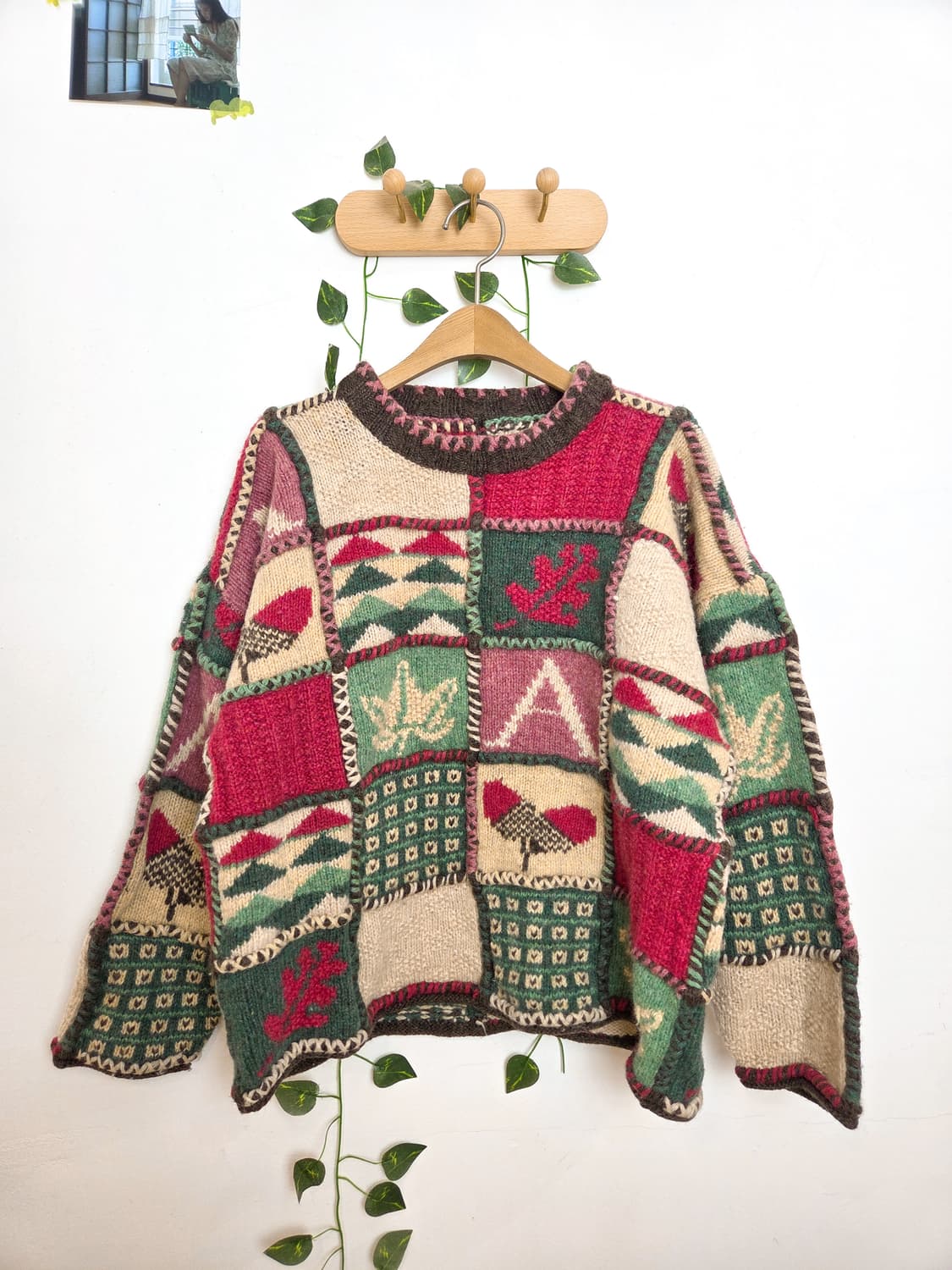 패치워크 짜임 니트 상품이미지1