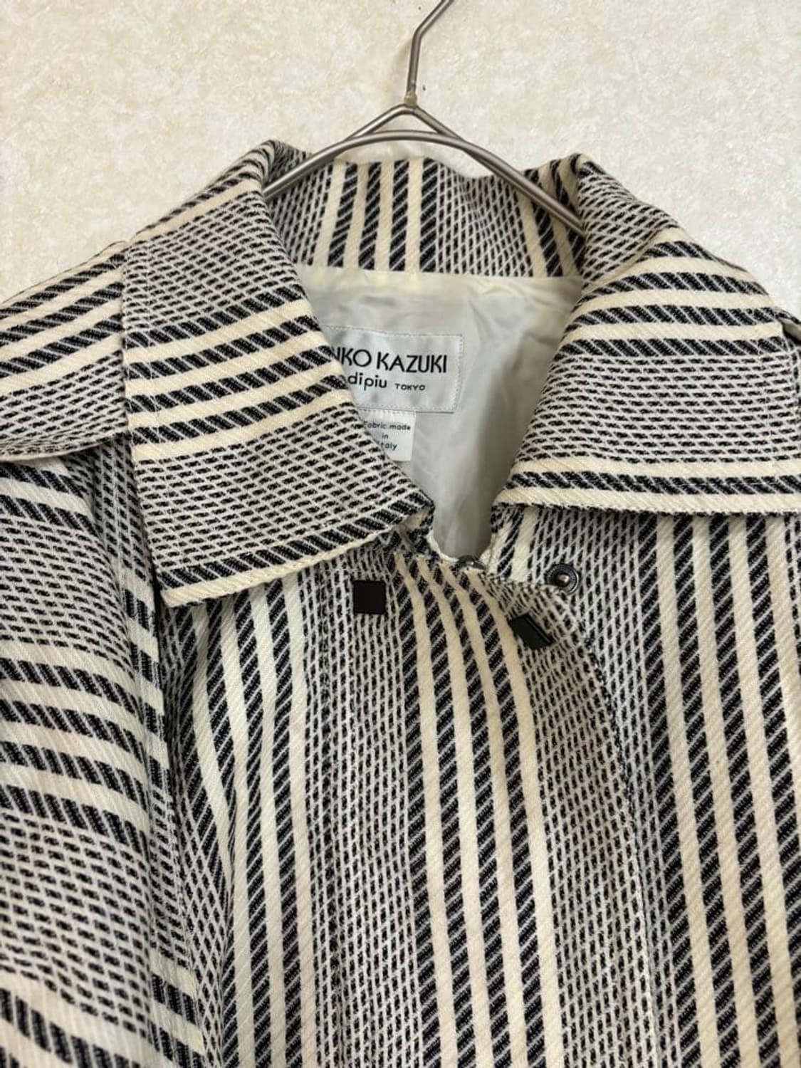 noriko kazuki 스트라이프 머플러 울 자켓 상품이미지3