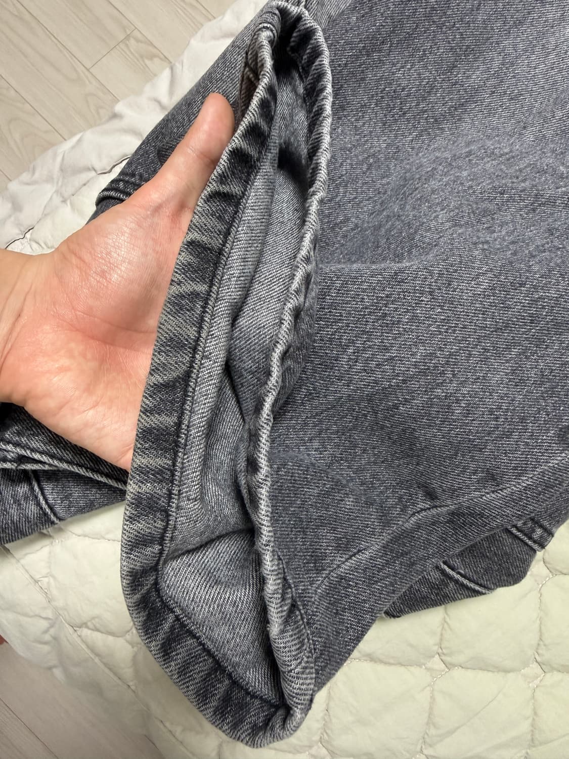 [2] 해칭룸 와이드커브드진 블랙 상품이미지4