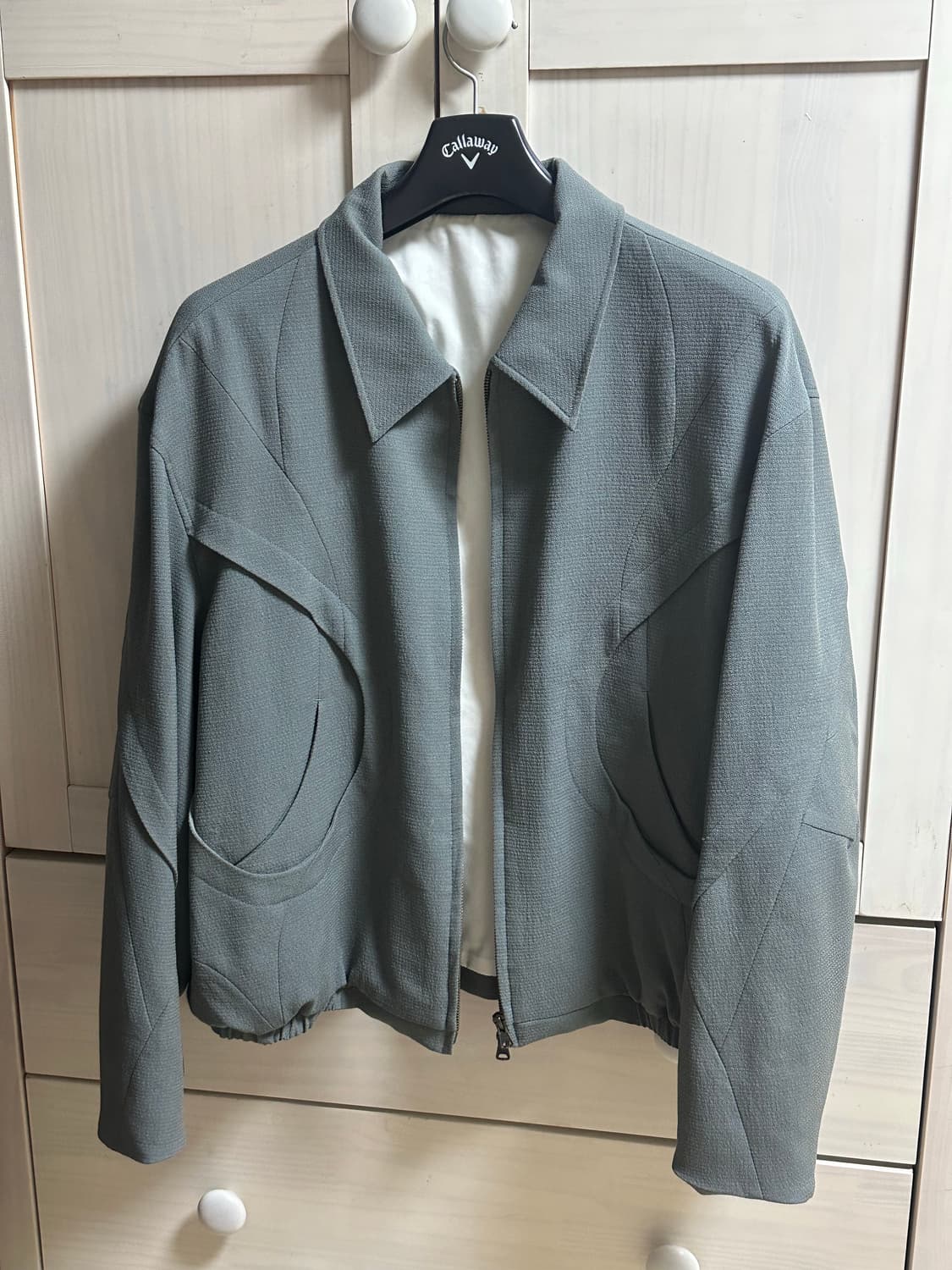 쿠어 트위스트 패널드 블루종 점퍼 민트그레이 상품이미지2