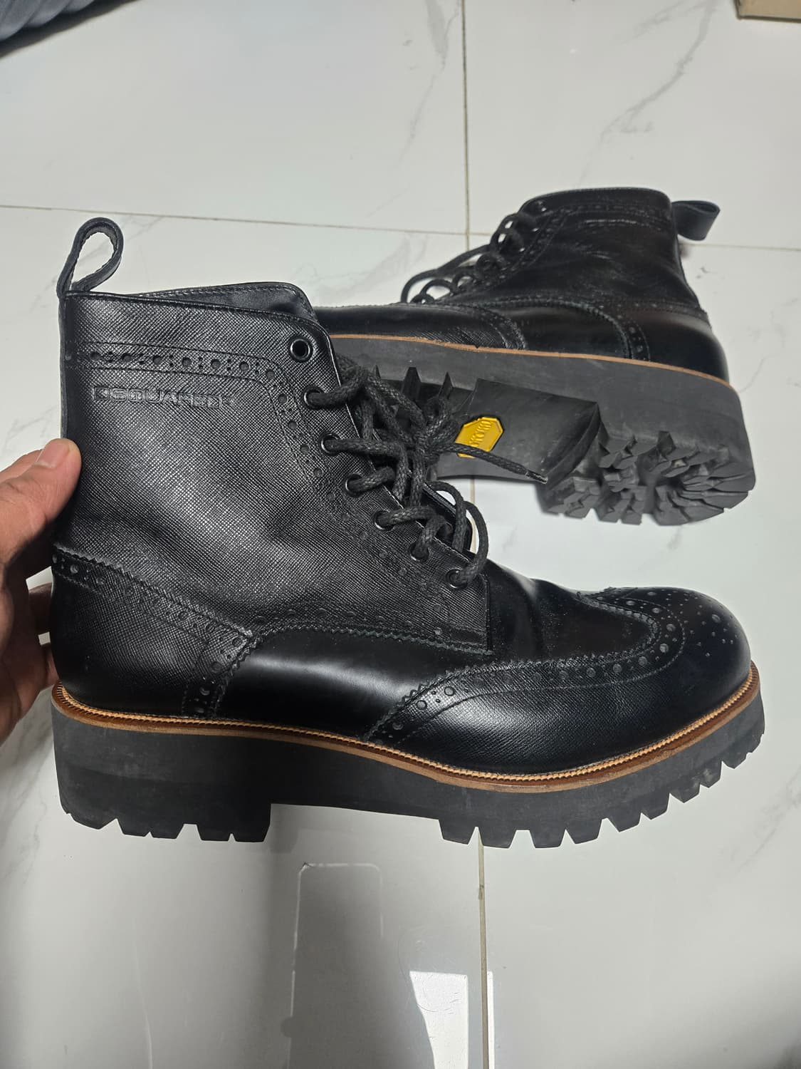 Dsquared2 블랙 레이스업 고무 밑창 부츠 265 상품이미지3