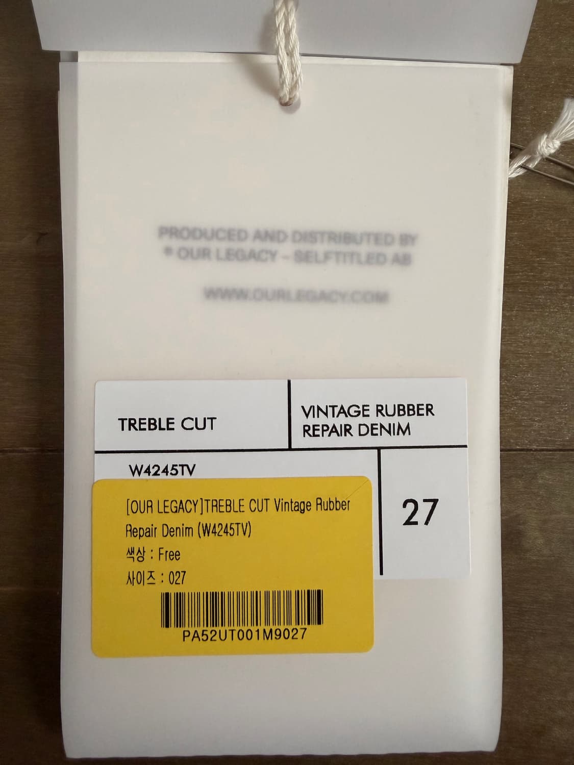 아워레가시 트래블컷 Vintage Rubber Repair Denim 상품이미지6