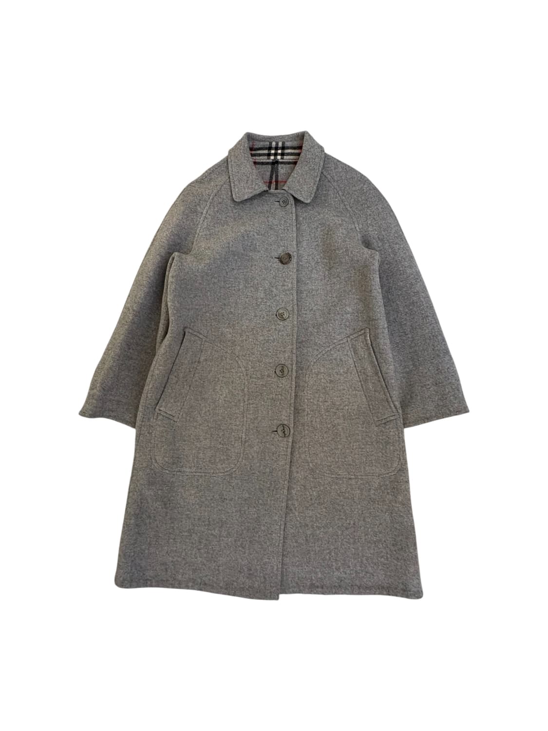 버버리 빈티지 울 체크 리버서블 코트 상품이미지3