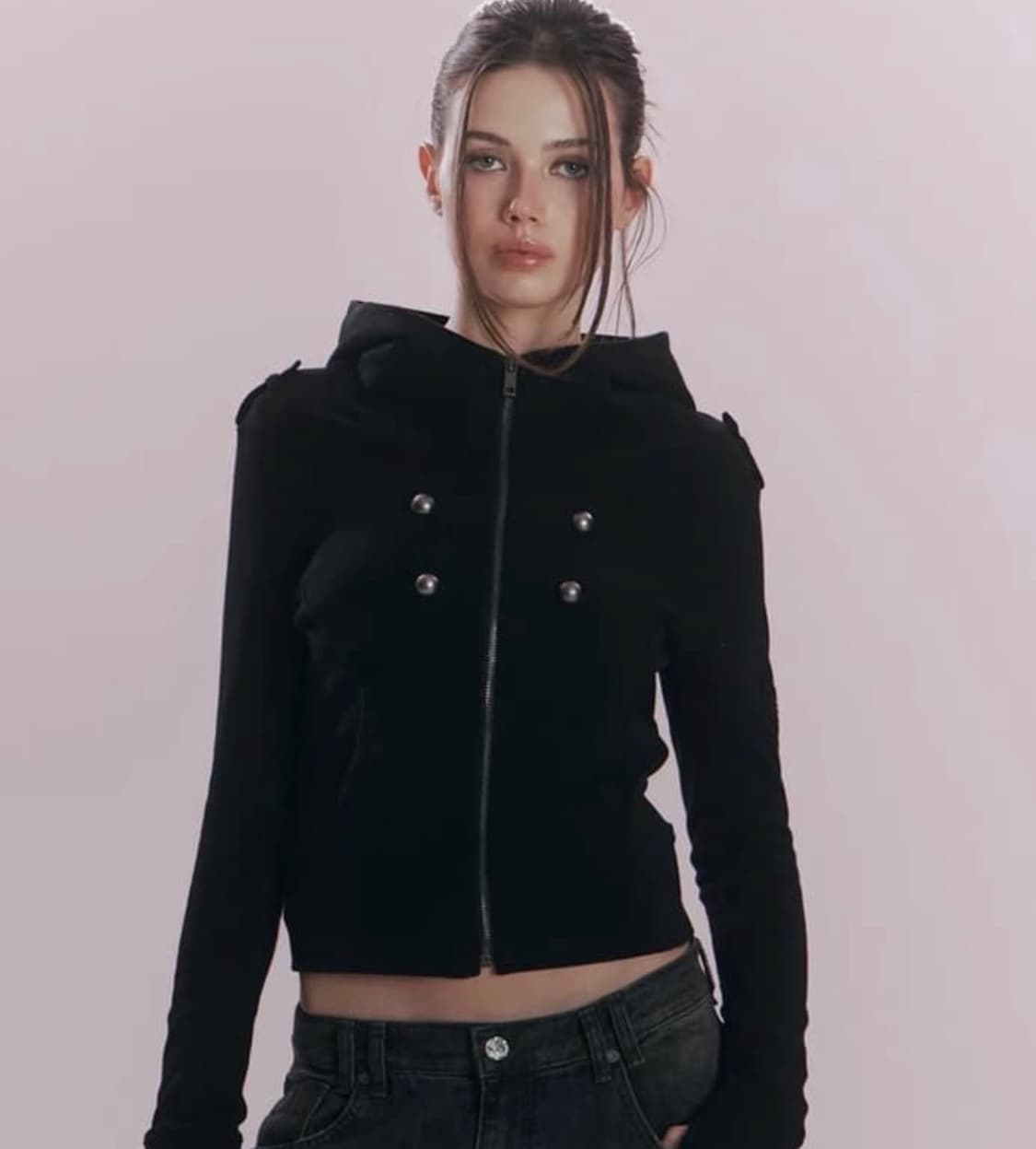 [구매] 플리즈노팔로우 밀리터리 후드 집업 블랙 상품이미지1