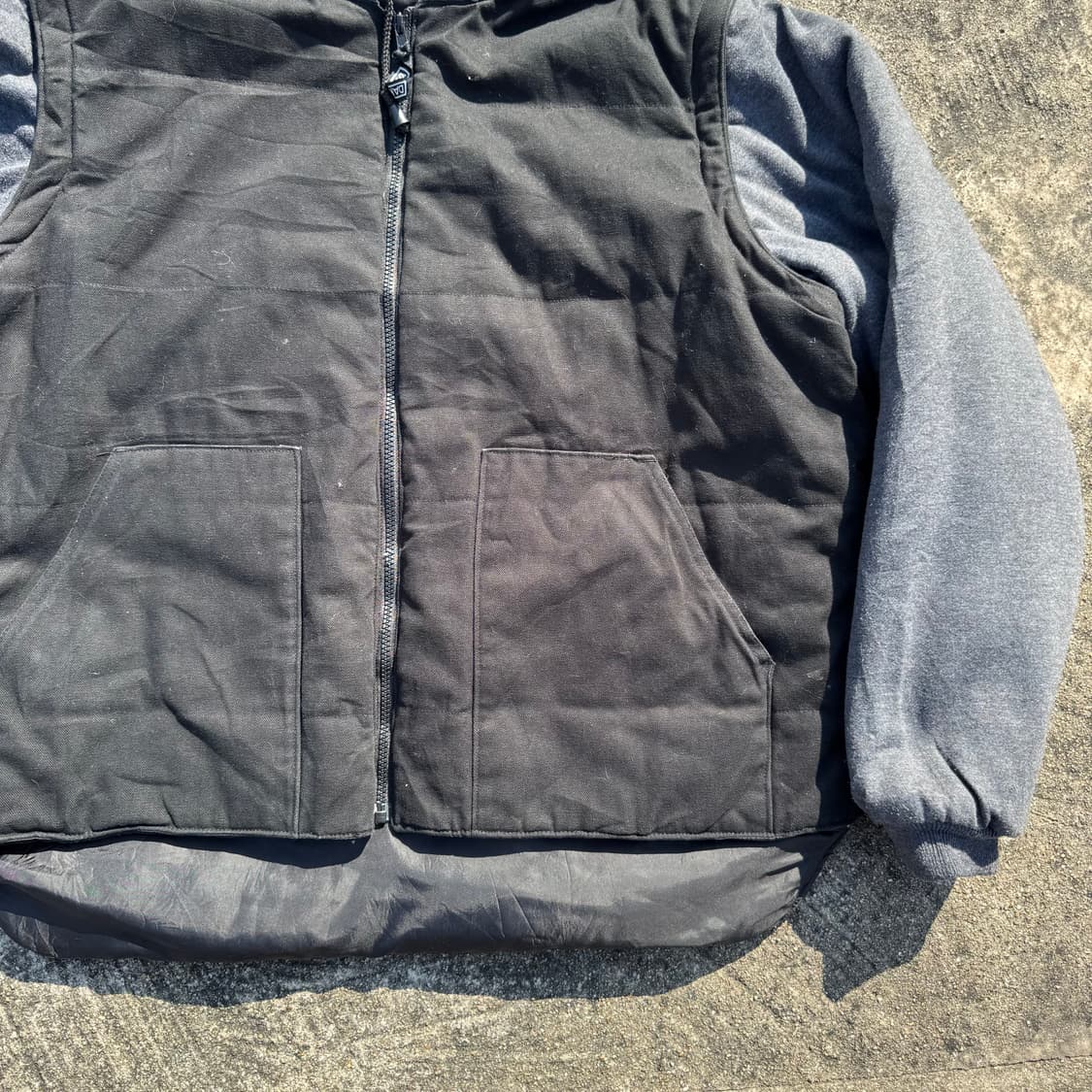 [XL~XXL] 빈티지 후드 팔 탈부착 패딩 조끼 자켓 상품이미지5