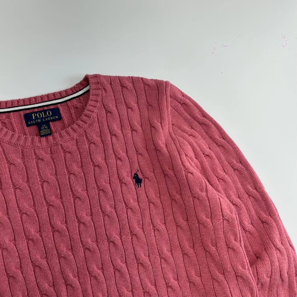 Polo 폴로 핑크 케이블 니트 상품이미지4
