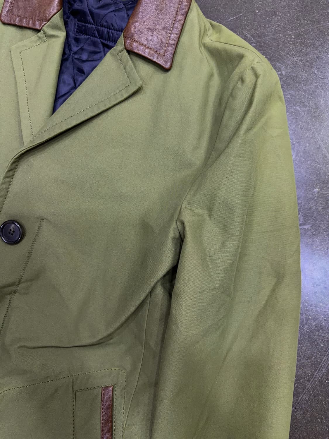 시스템옴므 양가죽 배색 싱글 트렌치코트 올리브 95 상품이미지4