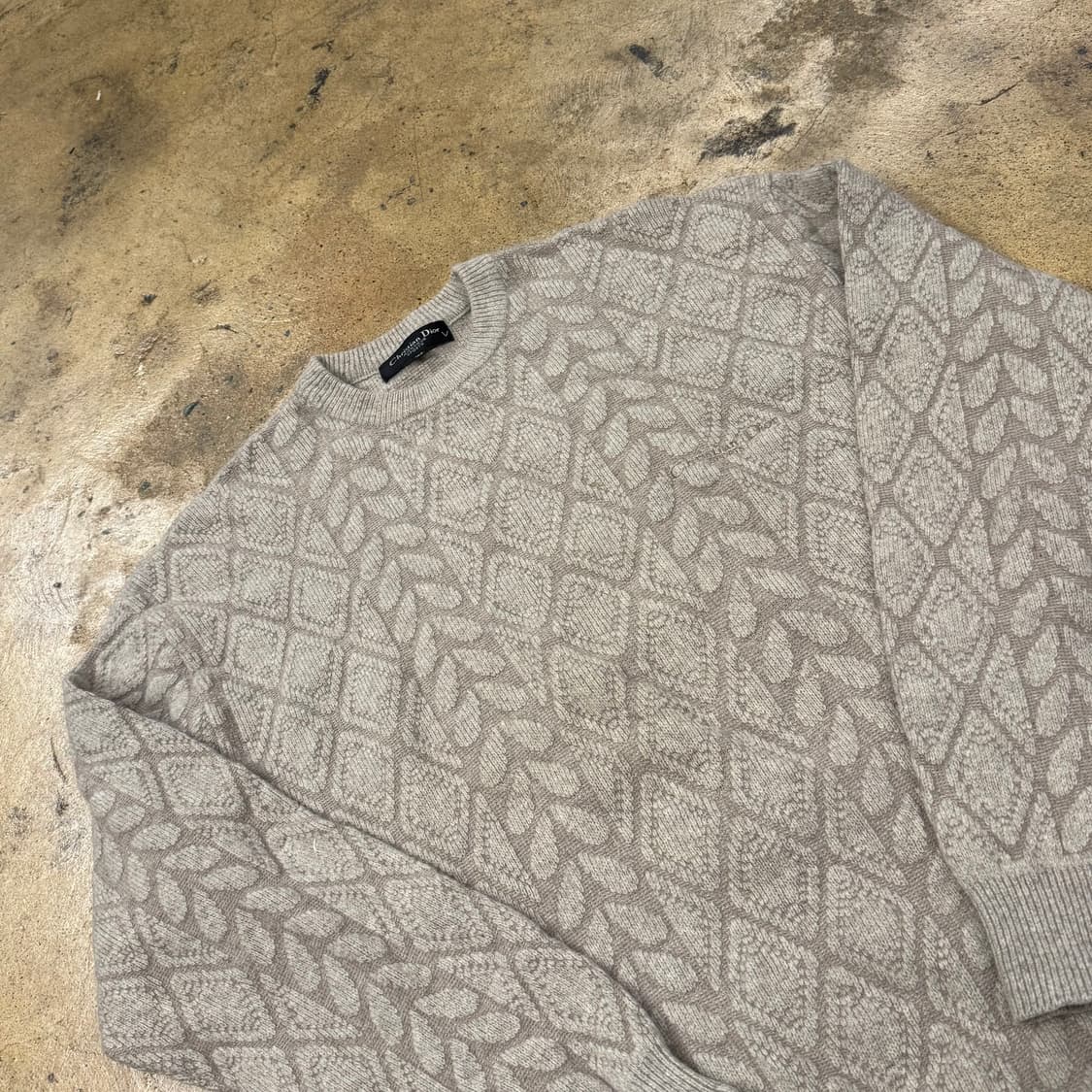 [정품/100] 디올 패턴 니트 스웨터 베이지 b17 상품이미지1