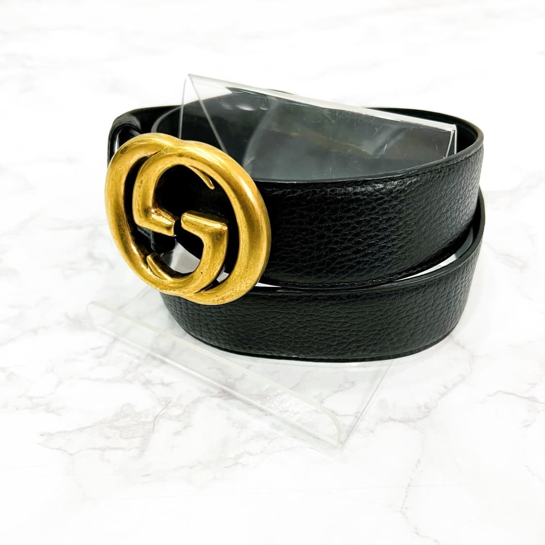 구찌 인터로킹 금장 G버클 벨트 상품이미지4