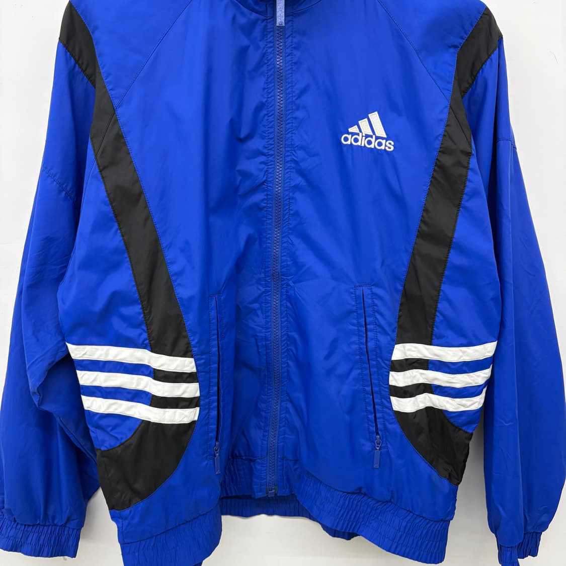 아디다스 블루 블랙 바람막이 자켓 M 상품이미지2