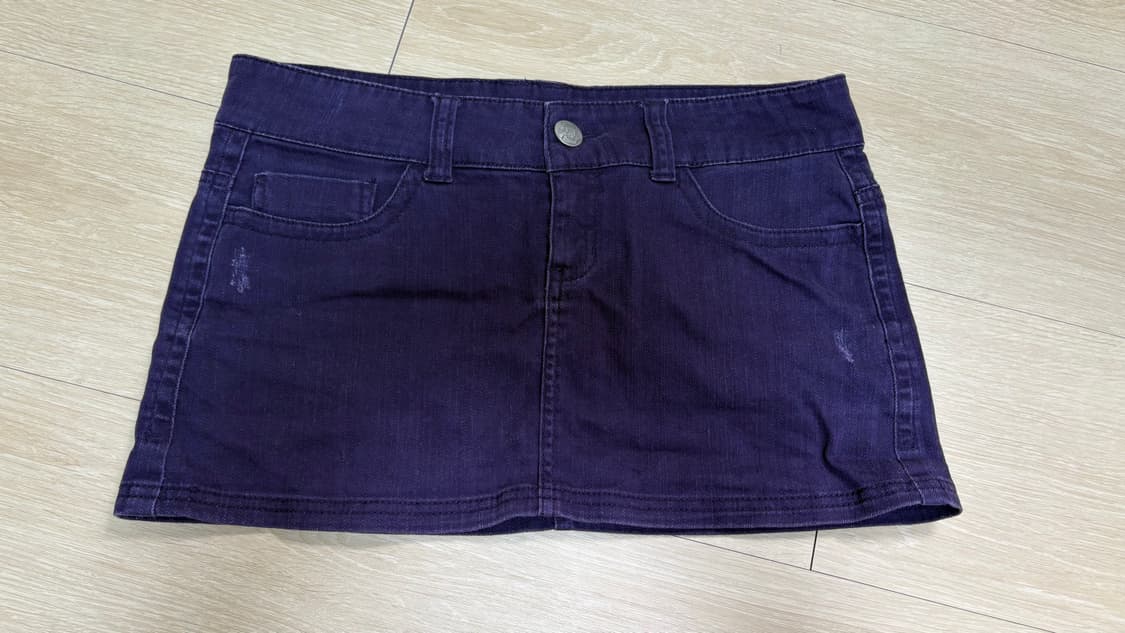 퍼플 워싱 데님 미니스커트 상품이미지1