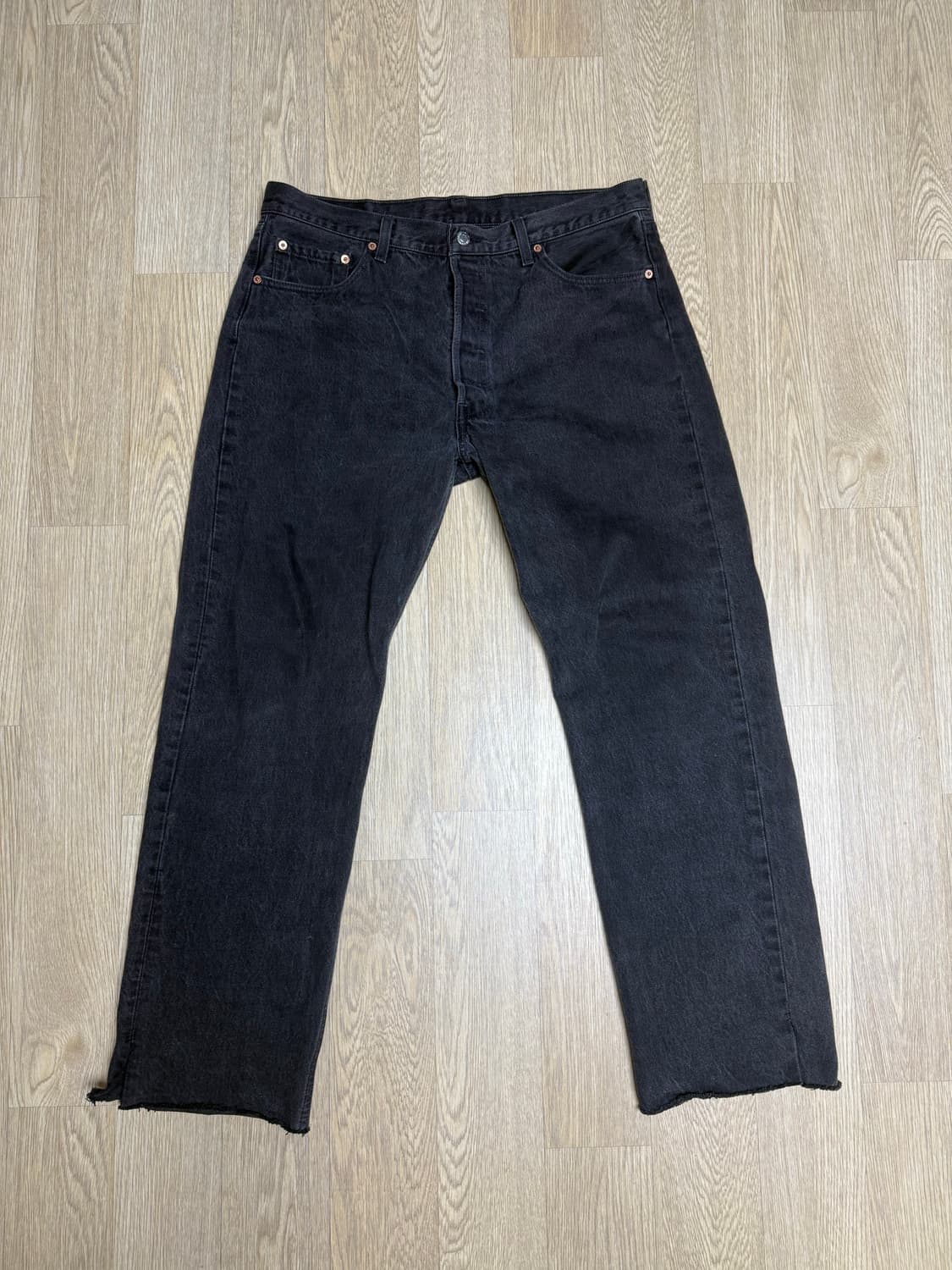 90s 미제 리바이스 501 흑청 데님팬츠 36x30 상품이미지1