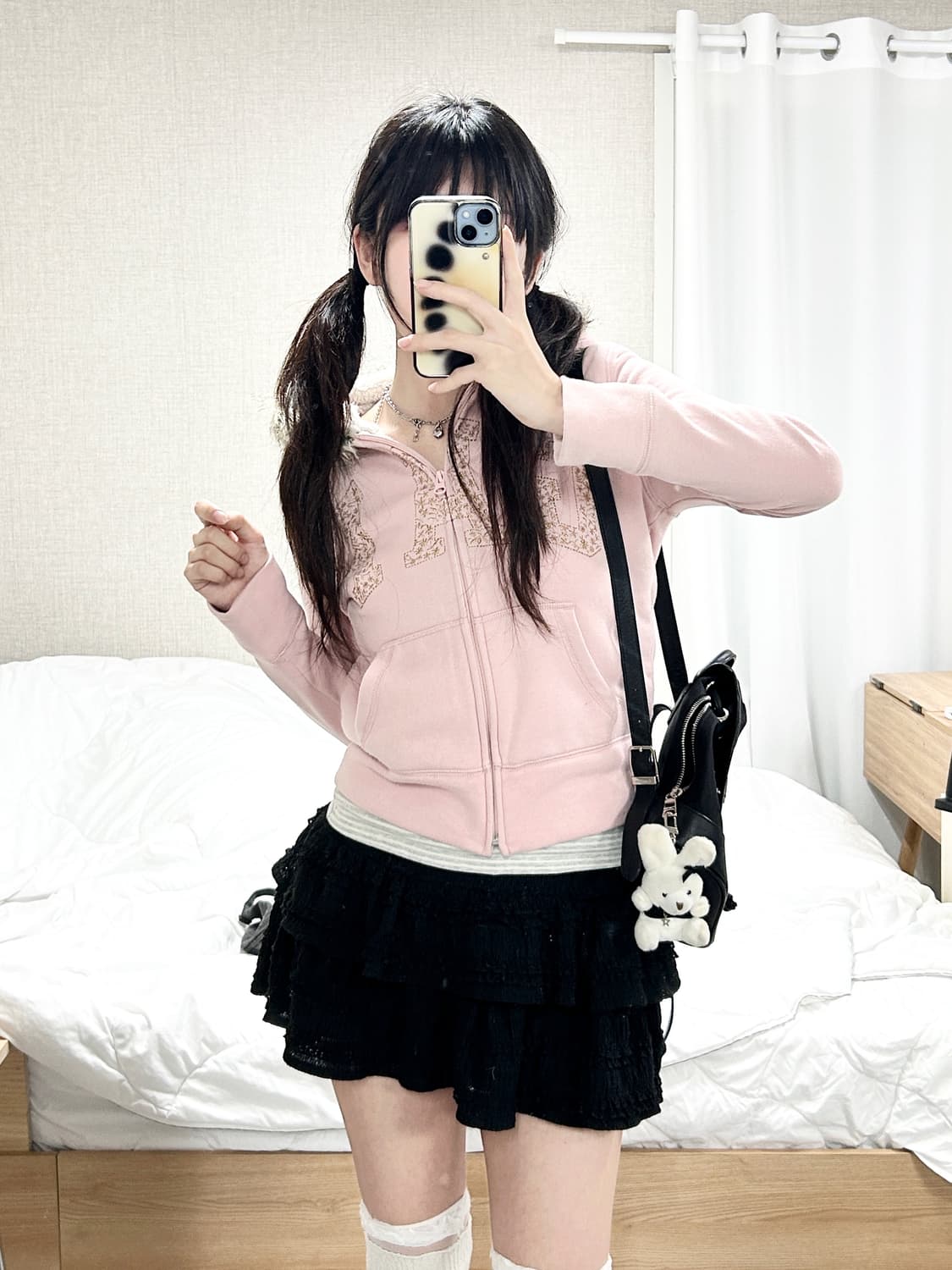 갭 빅로고 뮤트핑크 울프죠 후드집업 상품이미지4