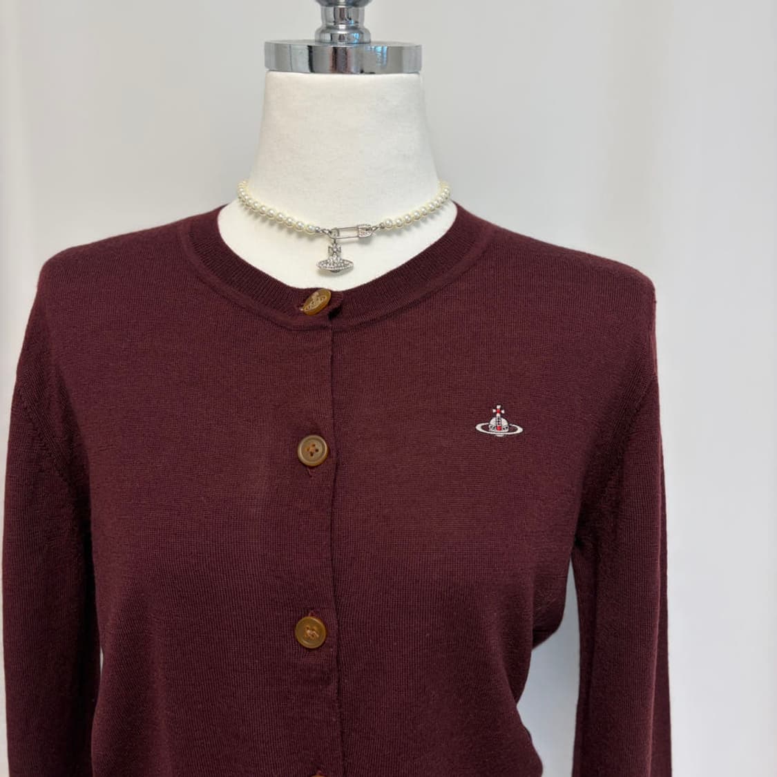 비비안웨스트우드 레드라벨 울 가디건 버건디 상품이미지7
