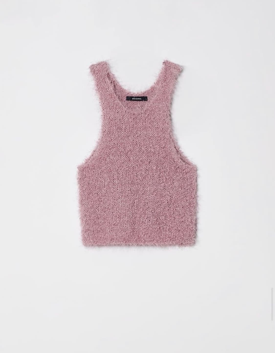 다이애그널 헤어리 슬리브리스 핑크 상품이미지3