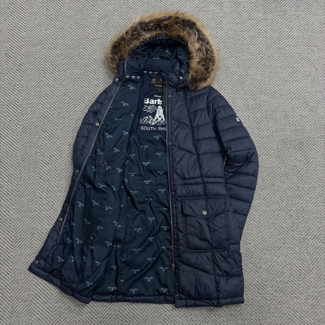 바버 폭스퍼후드 롱패딩 v1551 상품이미지3