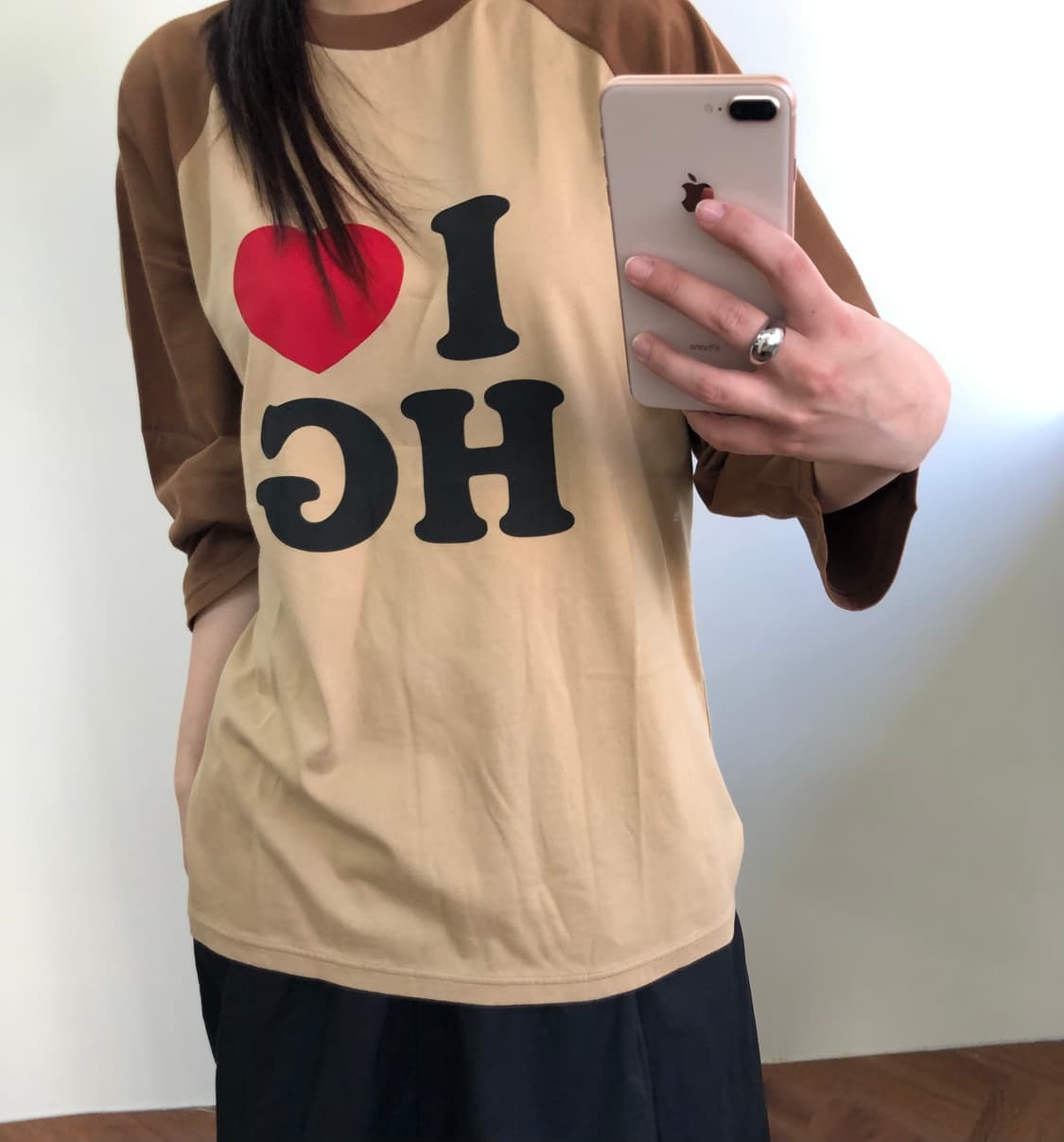 [새상품] 히스테릭 글래머 I♥️HG 래글런 7부 소매 티셔츠 상품이미지2
