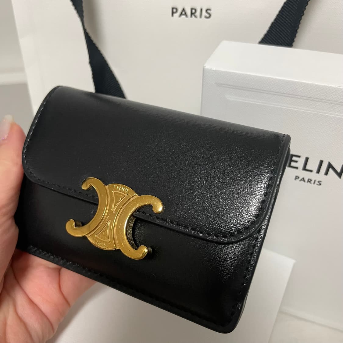 셀린느 트리옹프 카드지갑 블랙 풀구성 상품이미지6