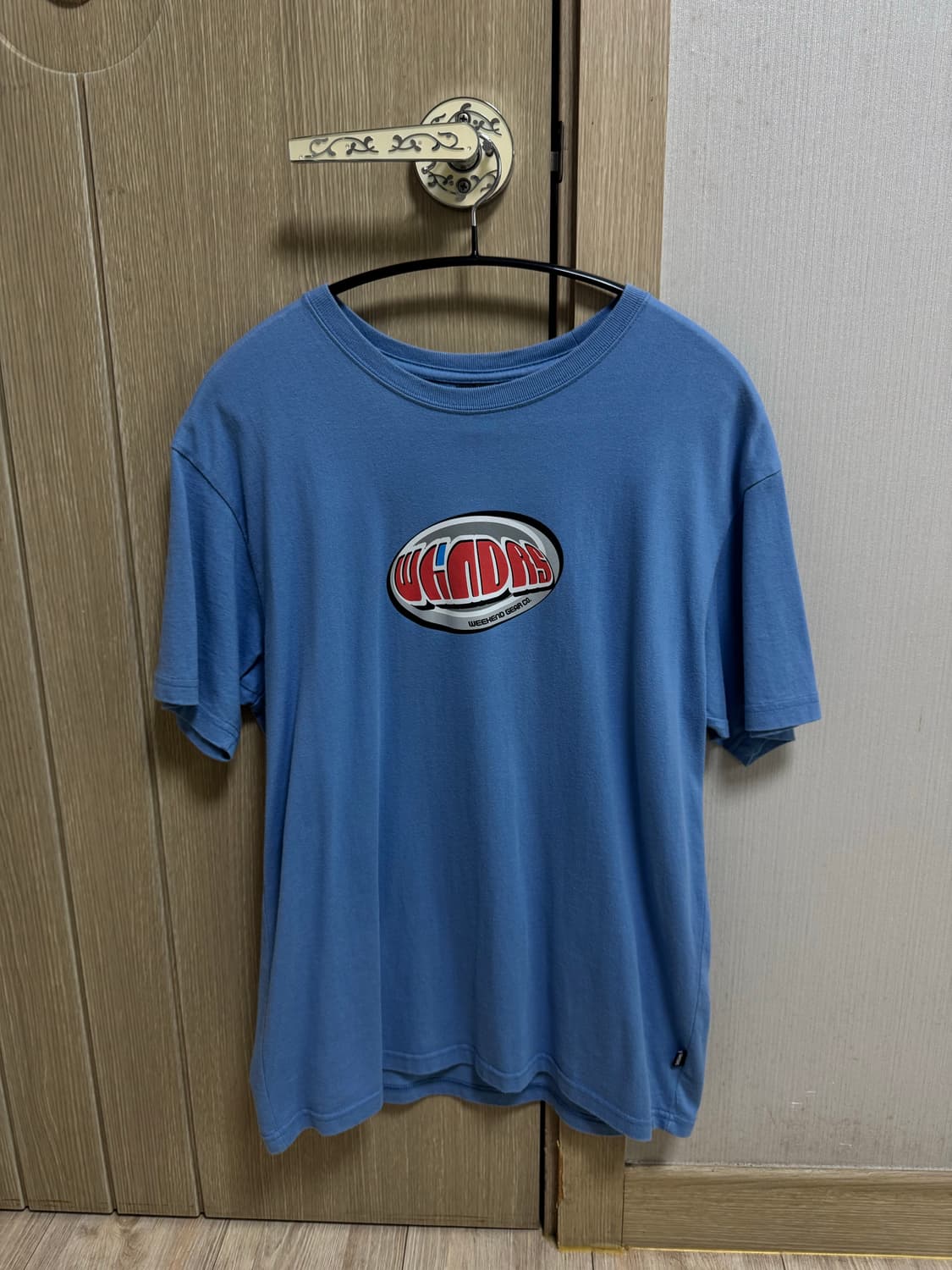 위캔더스 반팔 티셔츠 블루 OVAL LOGO T-SHIRT 상품이미지3